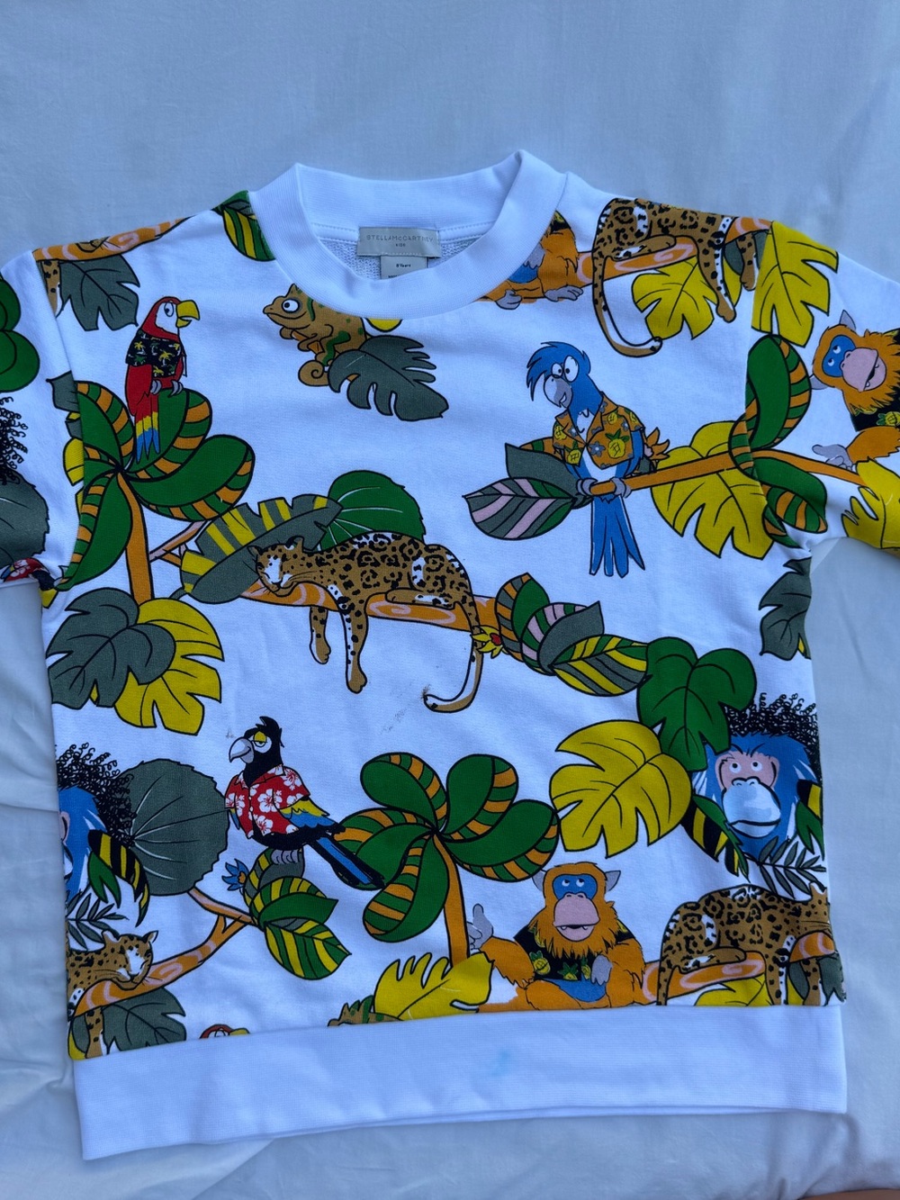 STELLA MCCARTNEY
KIDS' WHITE SWEATSHIRT WITH JUNGLE PRINT size 8 - Picture 7 of 11